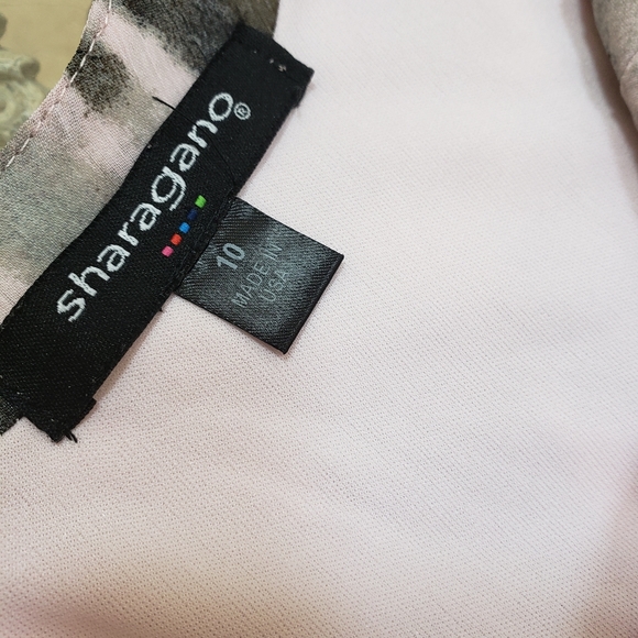 SHARAGANO LOVELY ABSTRACT PRINT HIGH LOW DRESS - Picture 9 of 9